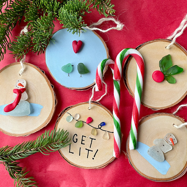 Seaglass Christmas Ornament - Handmade in Cape Breton, Nova Scotia