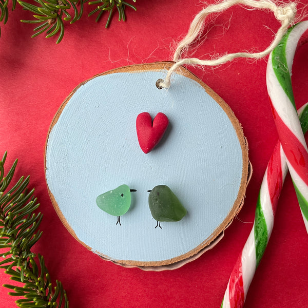 Seaglass Christmas Ornament - Handmade in Cape Breton, Nova Scotia