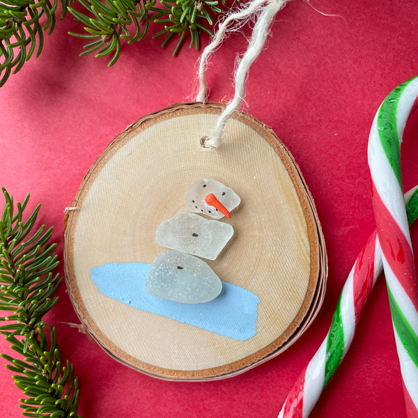 Seaglass Christmas Ornament - Handmade in Cape Breton, Nova Scotia