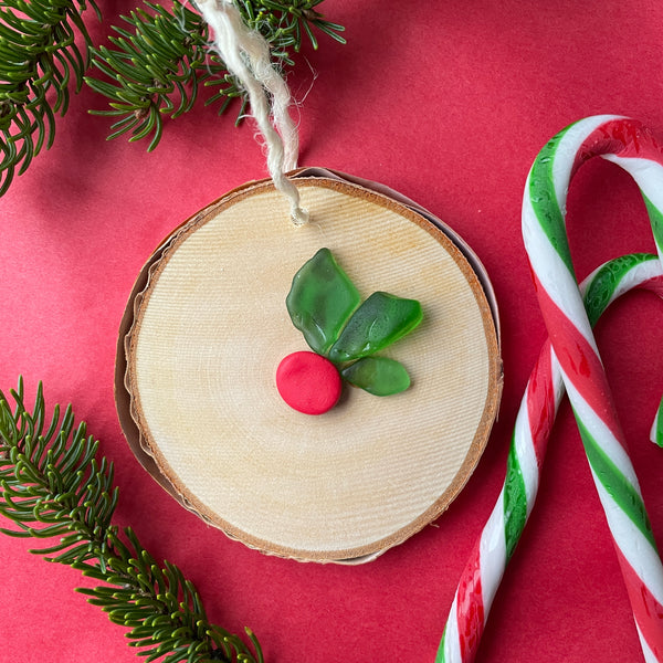 Seaglass Christmas Ornament - Handmade in Cape Breton, Nova Scotia