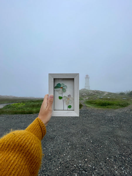 Wildflowers - Framed Shadowbox Seaglass Art