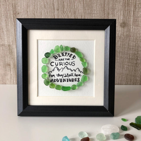 Adventure - 5x5 Framed Seaglass Art