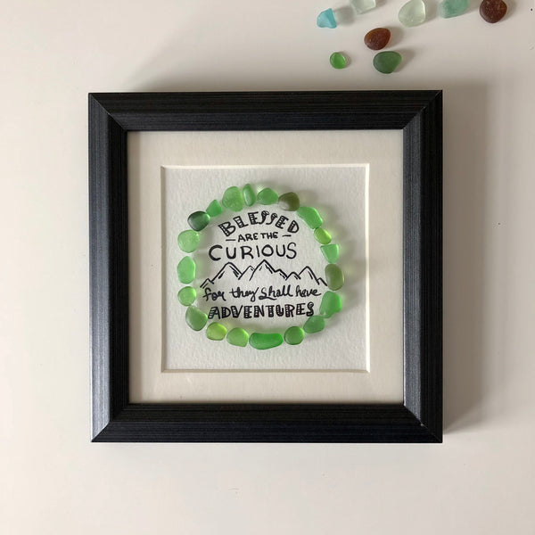 Adventure - 5x5 Framed Seaglass Art