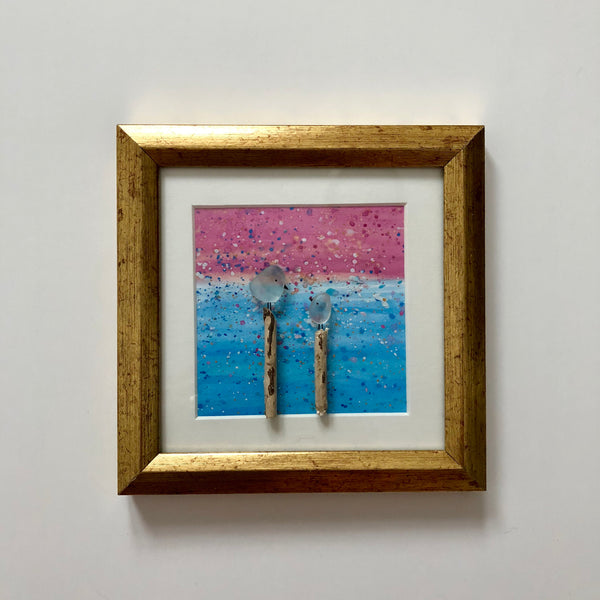 Gulls - Framed Seaglass Art