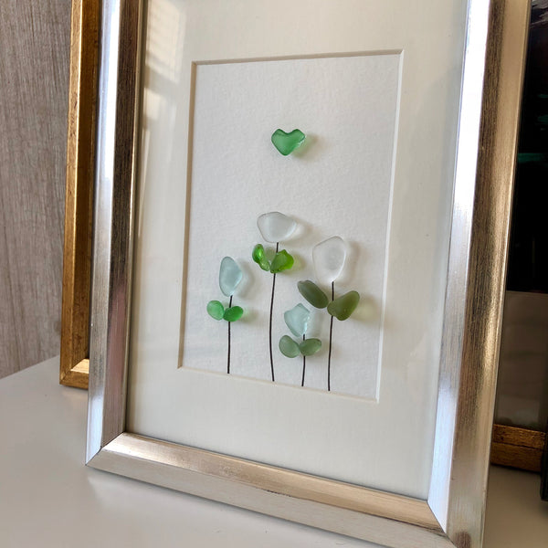 Spring Tulips - 5x7 Floral Seaglass Art