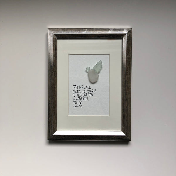 Hope & Strength Angel - 5x7 Seaglass Framed Art