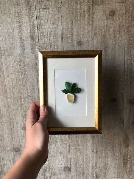 Pineapples & Palms Seaglass Art