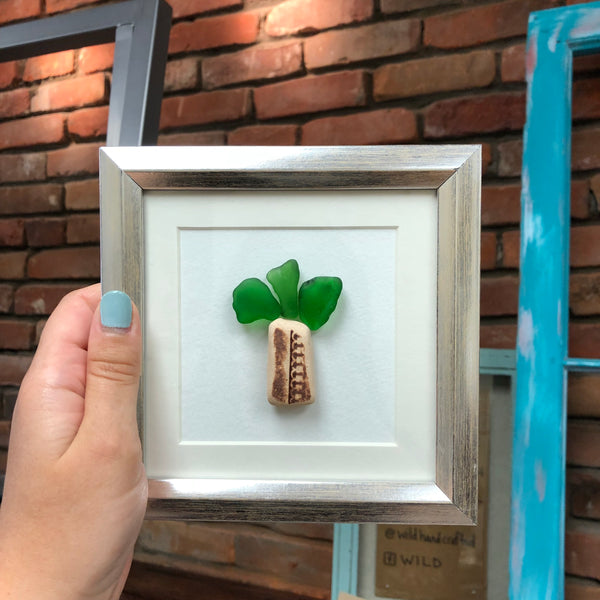 Pineapples & Palms Seaglass Art