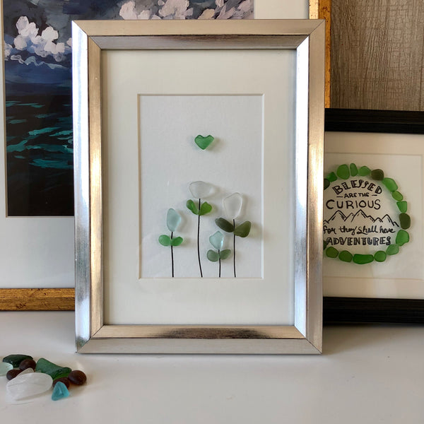 Spring Tulips - 5x7 Floral Seaglass Art