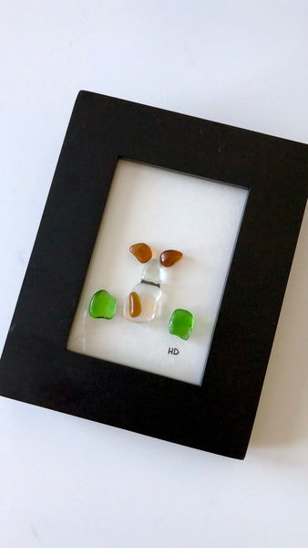 Puppy Life - Tiny Framed Seaglass Art
