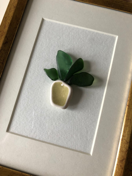 Pineapples & Palms Seaglass Art