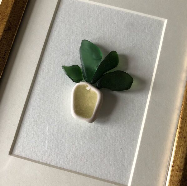 Pineapples & Palms Seaglass Art