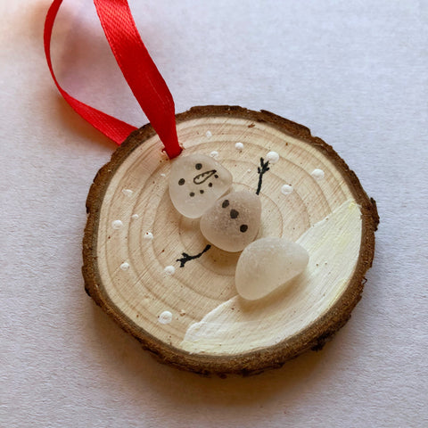 Handmade Holiday Seaglass Sea Glass Christmas Ornament Cape Breton Nova Scotia