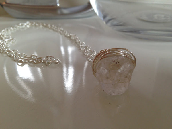 Wire Wrapped Quartz Necklace