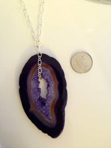 LARGE Statement Agate Slice Necklace