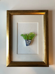 Tiny Succulent - 5x7 - Seaglass Framed Art
