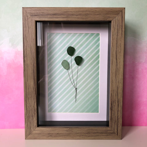 Balloon Framed Seaglass Art