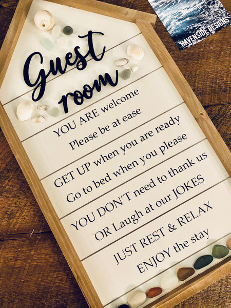 Sea Glass Beach Guest Room Wood Sign