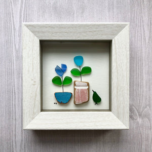 Spring Garden - Miniature Shadowbox Seaglass Art