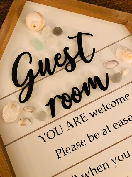 Sea Glass Beach Guest Room Wood Sign