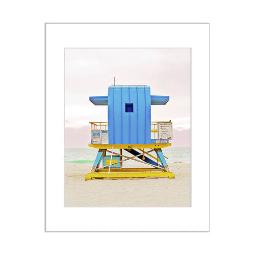 Blue Lifeguard Stand Miami Beach Art Print